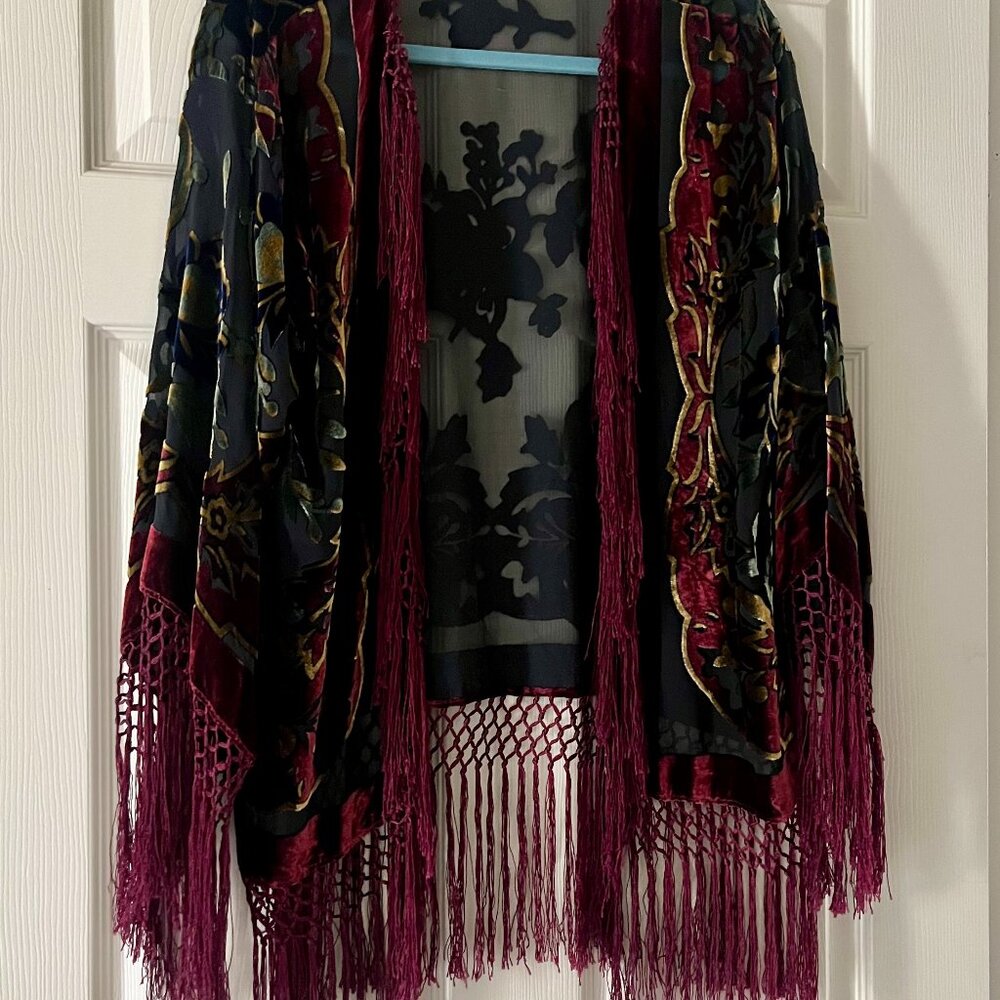Anis.A  sheer fringed Shawl/jacket for evening wear